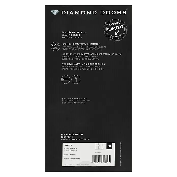 Diamond Doors Classic Drückergarnitur Classic FloridaBuntbart Back View