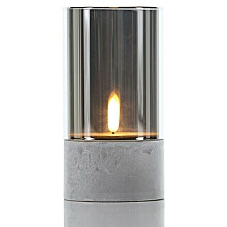 LED-Kerze Gracia (Grau, Ø x H: 8,5 x 15,5 cm)