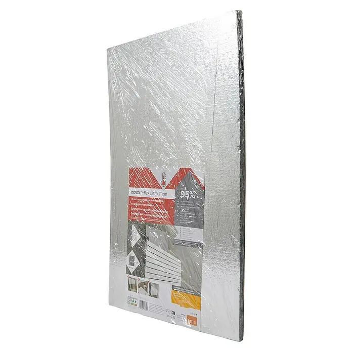 Nmc Heizkörper-Dämmung Heizkörperreflex-Platte noma®reflex Ultra 7mm800 x 500 x 7 mm, 3 Stk. - Verpackte Noma Reflex Ultra 7mm Heizkörper-Reflexionsplatten. Diese Platten verbessern die Wärmereflektion von Heizkörpern um bis zu 95%.
