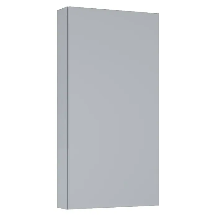 Riva Vulcano Hängeschrank - 40 x 12,6 x 80 cm, Hellgrau - Nahaufnahme eines schlichten, grauen Küchenschranks mit einer glatten Oberfläche und klaren Linien, ideal für moderne Küchen.