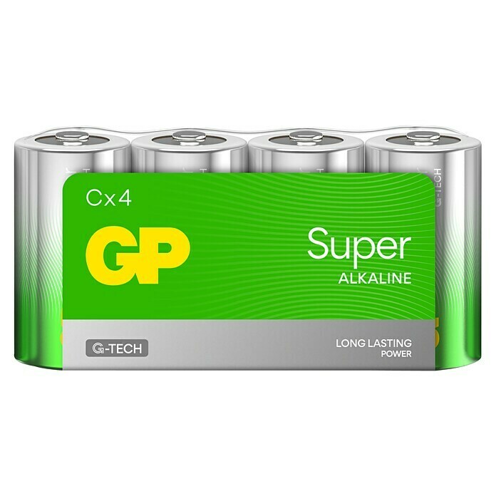 GP Super Alkaline-Batterie (Baby C, Alkali-Mangan, 1,5 V, Anzahl: 4 Stk.) | BAUHAUS