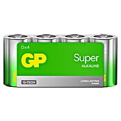 GP Super Alkaline-Batterie (Mono D, Alkali-Mangan, 1,5 V, Anzahl: 4 Stk.) | BAUHAUS