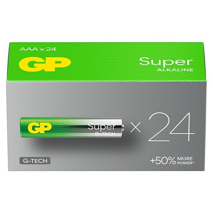 GP Super Alkaline-Batterie (Micro AAA, Alkali-Mangan, 1,5 V, Anzahl: 24 Stk.) | BAUHAUS