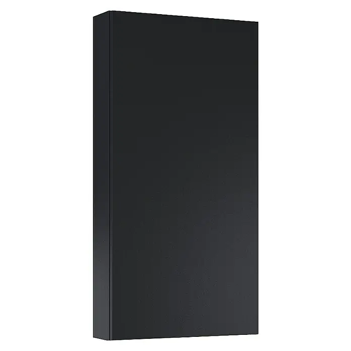 Riva Hängeschrank Compact/Vulcano - 40 x 12,6 x 80 cm, Schwarz - Produktansicht eines schlanken, schwarzen Schranks mit glatter Oberfläche und minimalistischem Design. Ideal für moderne Einrichtungen.