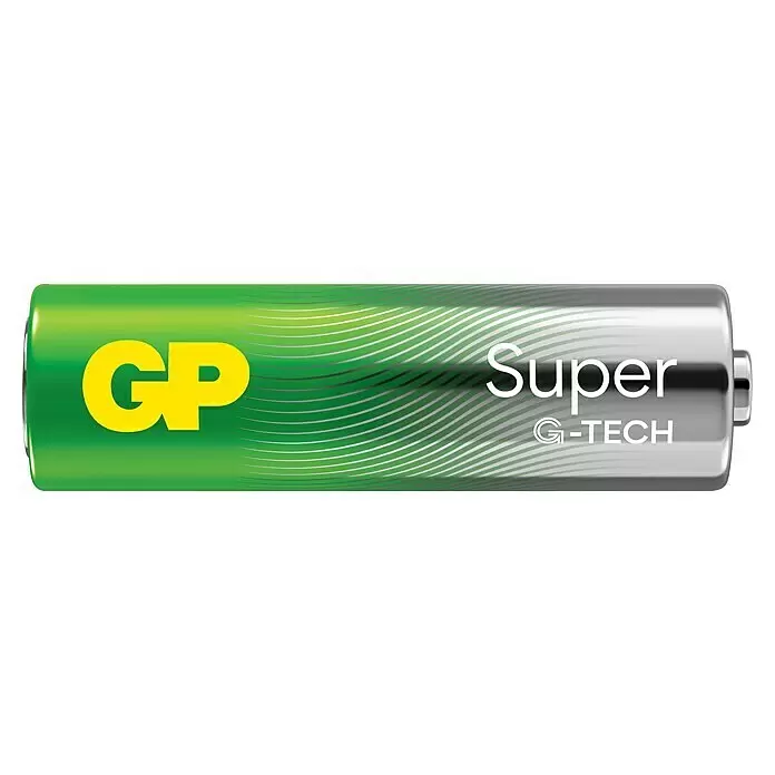 GP Super Alkaline-Batterie - Mignon AA, Alkali-Mangan, 1,5 V, 80 Stk. - GP Super G-Tech Batterie, grün und silber.
