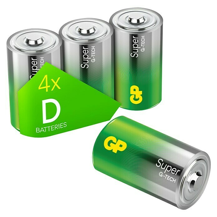 GP Super Batterie D / LR20 Alkaline (1,5 V, 4 Stk.)