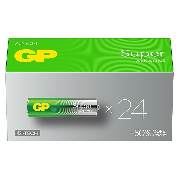 GP Super Alkaline-Batterie (Mignon AA, Alkali-Mangan, 1,5 V, Anzahl: 24 Stk.) | BAUHAUS