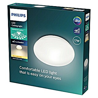 Philips LED-Deckenleuchte rund Moire (17 W, Warmweiß, Weiß, L x B x H: 32 x 32 x 5 cm)