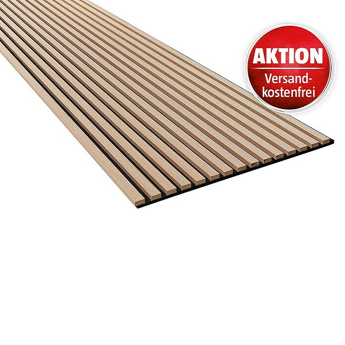 FibroTech Akustikpaneel Unika 25 (Light Oak, 2.440 x 600 x 22 mm) | BAUHAUS