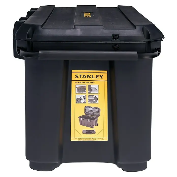 Stanley Aufbewahrungs- & Transportbox - Kunststoff, Ohne Werkzeug, Fassungsvermögen: 90 l - Das Stanley Pro Mobile Jobchest ist ein robuster und geräumiger Werkzeugkasten für den mobilen Einsatz. Er bietet viel Stauraum und ist leicht zu transportieren.