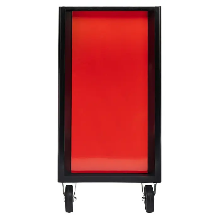 Wisent Werkstattwagen Iron Edition 8T - Rot/Schwarz, Stahl, Ohne Werkzeug - Roter Werkzeugwagen mit schwarzem Rahmen und Rollen für einfache Mobilität, ideal für Werkstätten und Garagen zur Werkzeugaufbewahrung.