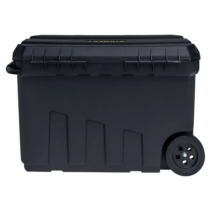 Stanley Aufbewahrungs- & Transportbox - Kunststoff, Ohne Werkzeug, Fassungsvermögen: 90 l - Abgebildeter Stanley Werkzeugkasten mit Rollen, robust und geräumig für den Transport von Werkzeugen und Zubehör. Ideal für Profis und Heimwerker.