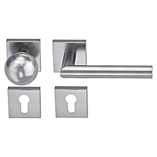 Diamond Doors Modern Wechselgarnitur Quattro L-Form (Türstärke: 38 mm - 45 mm, Edelstahl, DIN Anschlag: DIN-R)