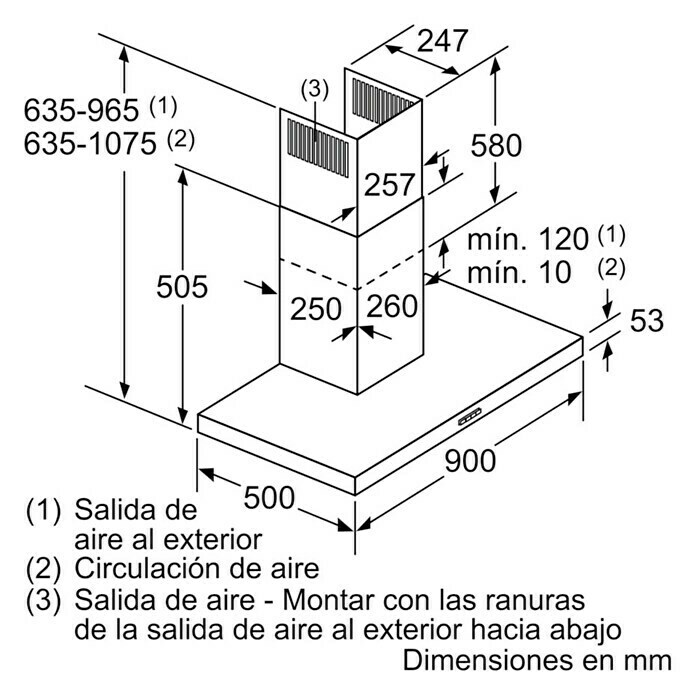 Balay Campana de pared 3BC096MX (Ancho: 90 cm, Potencia de aire máx.: 590 m³/h, Acero inoxidable)