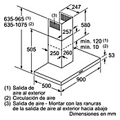 Balay Campana de pared 3BC096MX (Ancho: 90 cm, Potencia de aire máx.: 590 m³/h, Acero inoxidable)