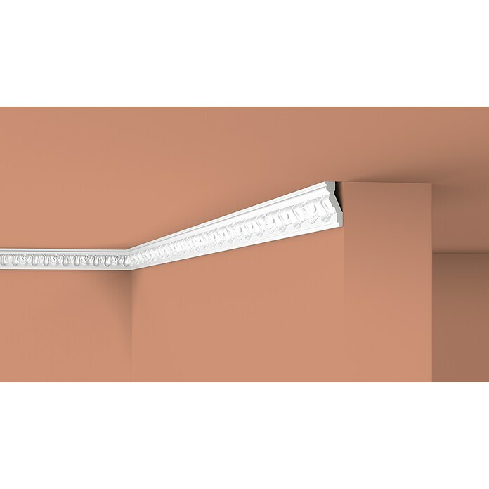 Decoflair Deckenleiste Zierleiste D4 4x2 Meter, kleben, Extrudiertes  Polystyrol (XPS), Set, 4-St., qualitätvolles und widerstandsfähiges Produkt