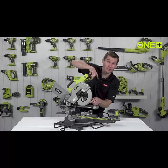 Ryobi ONE+ Akku-Kapp- & Gehrungssäge R18MS216-0 - 18 V, Li-Ionen, Ohne Akku, 0 U/min - 3.200 U/min - 18V ONE+™ Cordless 216mm Compound Sliding Mitre Saw [R18MS216]