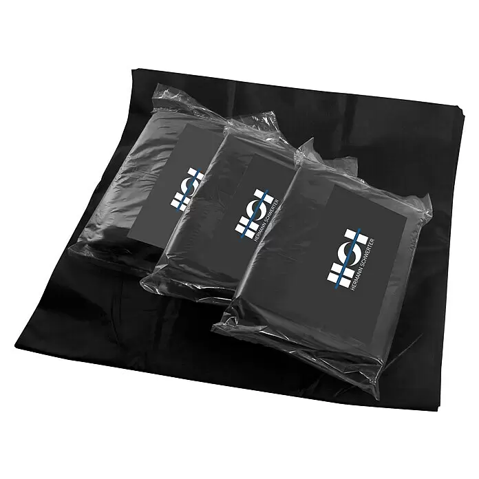 HS Terra Untervlies - 10 x 1,6 m - Drei schwarze, folienverpackte Pakete mit „HERMANN SCHWERTER“-Logo auf schwarzem Untergrund.