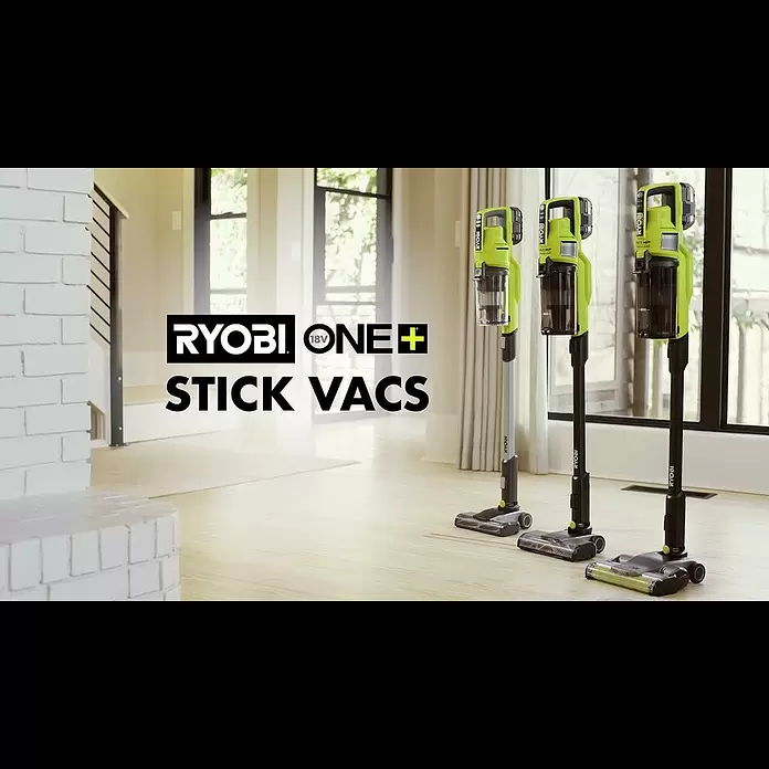 Ryobi ONE+HP Akku-Staubsauger RSV18X1-018 V, Ohne Akku, Behältervolumen: 0,8 l - Cleaning Unplugged! | RYOBI 18V ONE+ Cordless Stick Vacs