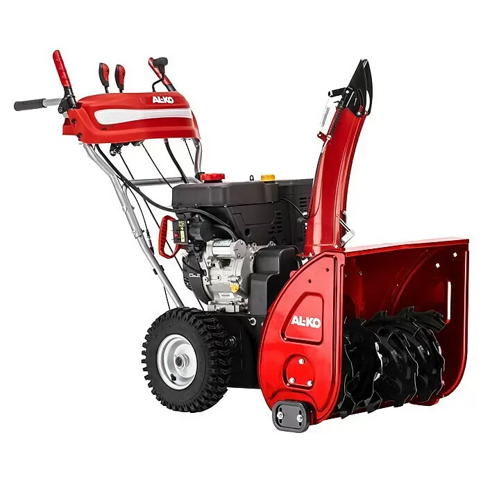 AL-KO SnowLine Benzin-Schneefräse 620.4 E III LED - 6,2 kW, 302 cm³, Arbeitsbreite: 60 cm - Rot-schwarze Schneefräse mit silbernen Griffen und leistungsstarkem Motor zur effizienten Schneeräumung.