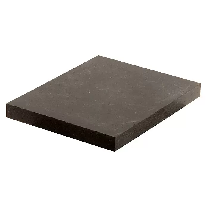 HS Terra Unterkonstruktion-Auflagepad Ground - 25 Stk., B x L: 70 x 70 mm, Stärke: 3 mm - Dunkelgraue/schwarze rechteckige Platte aus massivem Material.