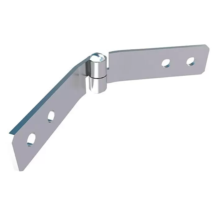 HS Terra Systec Gelenkverbinder Lagesicherung - 10 Stk., Passend für: HS Terra Systec Alu-Unterkonstruktion - Silberfarbenes Metall-Kröpfscharnier mit vorgebohrten Schraubenlöchern.