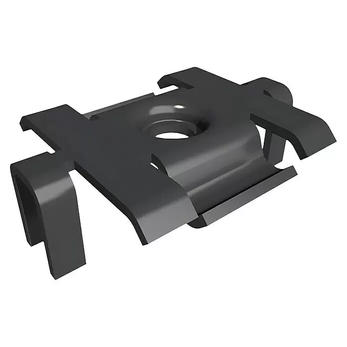 HS Terra Befestigungsclips M - 25 Stk. - Dunkelgraue Metall-Befestigungsklammer mit Mittelloch.