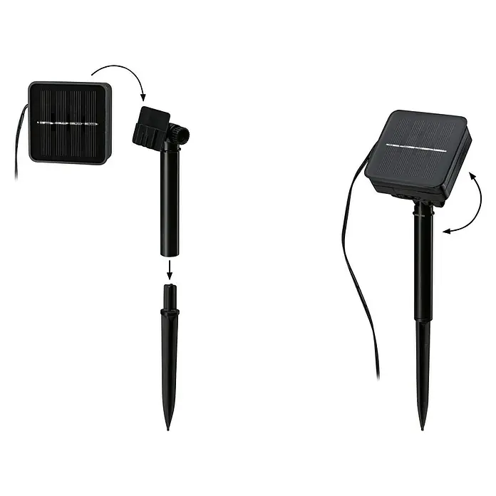 Paulmann LED-Band Outdoor Solar - Länge: 300 cm, Lichtfarbe: RGB, 220 V - 240 V - Abbildung einer Solarleuchte mit Erdspieß, die eine umweltfreundliche Beleuchtung für Gärten und Außenbereiche bietet.