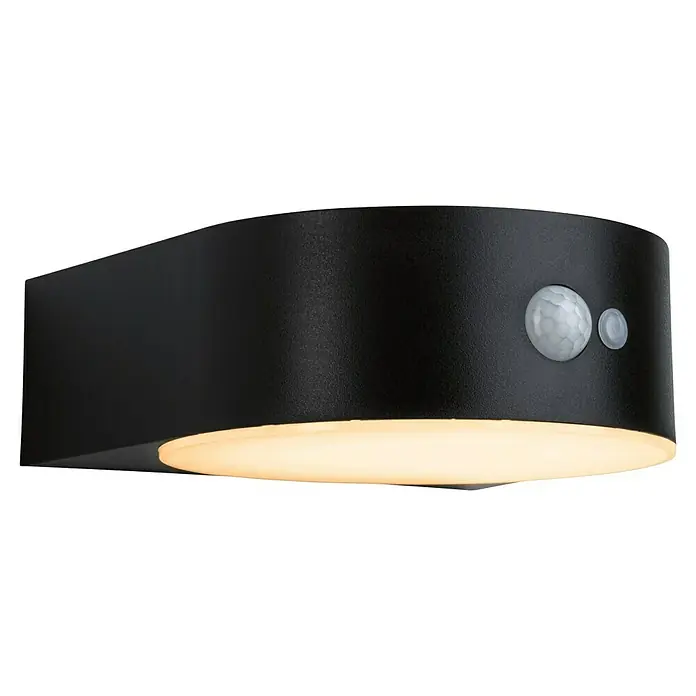 Paulmann Solar-Außenwandleuchte Eileen - Max. Systemleistung: 5,5 W, L x B x H: 19,8 x 17,5 x 6,5 cm, Schwarz, Lichtstrom: 300 lm - Schwarze LED-Wandleuchte mit Bewegungsmelder und nach unten gerichtetem Licht für den Außenbereich.