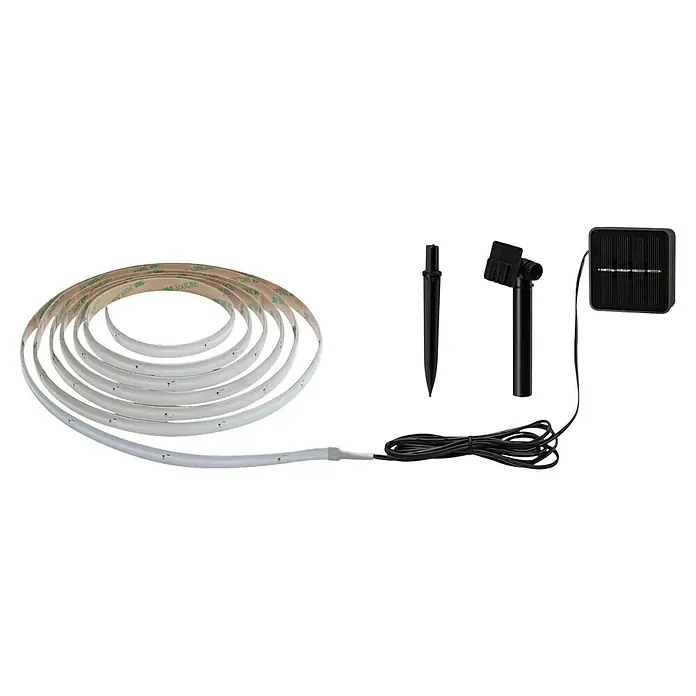 Paulmann LED-Band Outdoor Solar - Länge: 300 cm, Lichtfarbe: RGB, 220 V - 240 V - Solarbetriebene LED-Lichterkette mit Erdspieß, ideal für Garten oder Terrasse. Die flexible Lichterkette sorgt für stimmungsvolle Beleuchtung im Außenbereich.