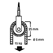 HBS Betz Seilrolle (Typ: Vogelseilrolle, Stahl, Traglast: 15 kg, Durchmesser: 25 mm, 2 Stk.)