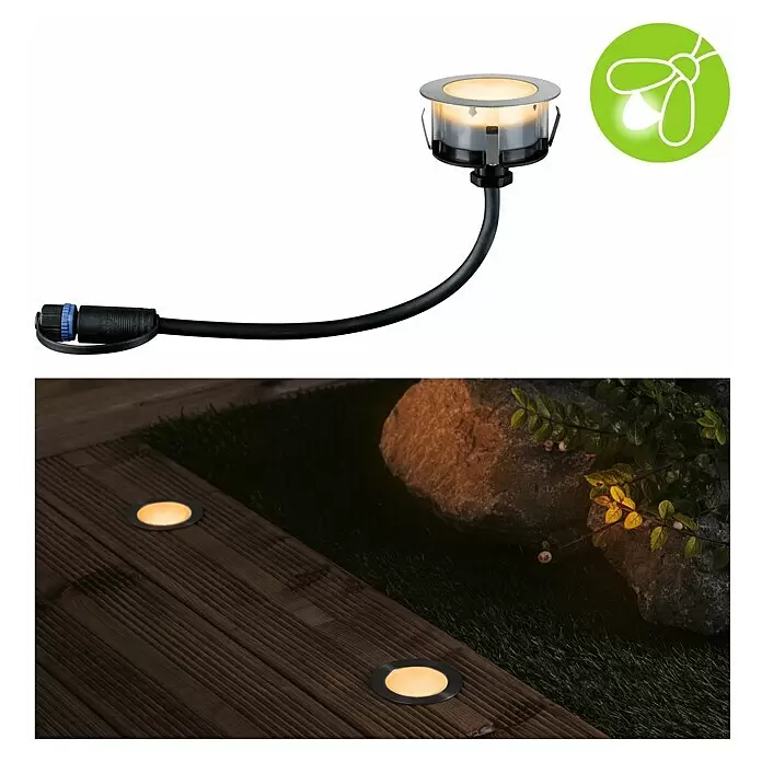 Paulmann Plug & Shine Bodeneinbauleuchte Floor Mini insektenfreundlich7 cm, Warmweiß, IP67