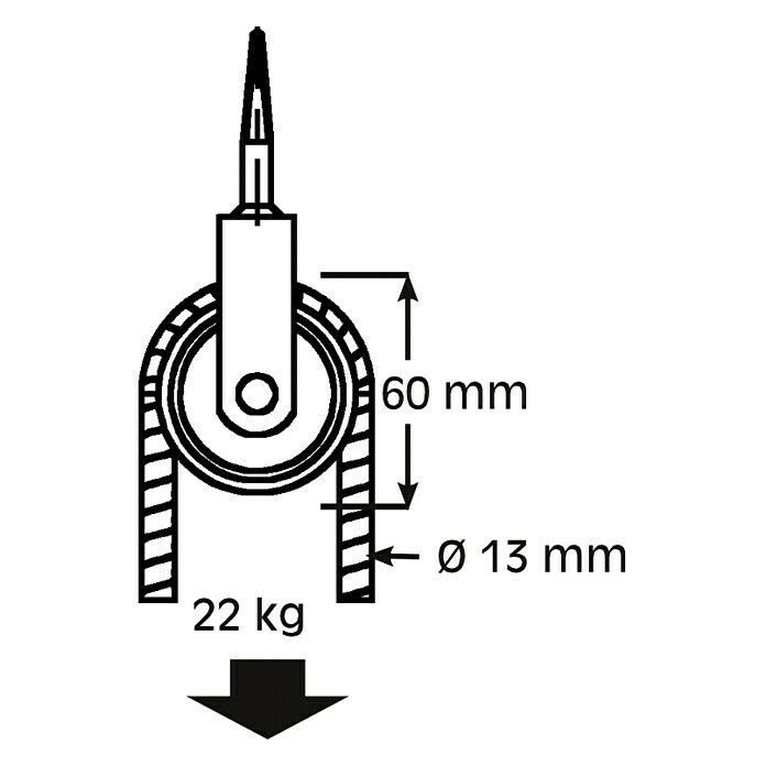 HBS Betz SeilrolleTyp: Vogelseilrolle, Polyamid, Traglast: 22 kg, Durchmesser: 60 mm, 1 Stk. Use Shot