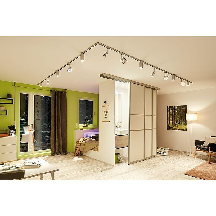 Paulmann URail Foco LED para riel Tubo (5 W, Blanco cálido, Cromo) | BAUHAUS