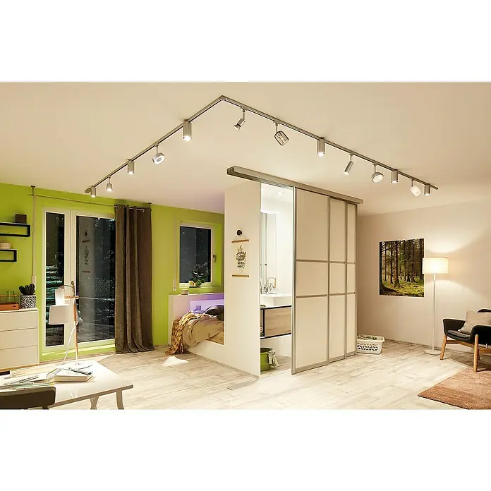 Paulmann URail LED-Spot Tubo 3-Step-Dim - 5 W, Warmweiß, Chrom-matt - Helles Interieur mit moderner Deckenbeleuchtung, die den Raum optimal ausleuchtet. Die einzelnen Spots sind flexibel einstellbar.