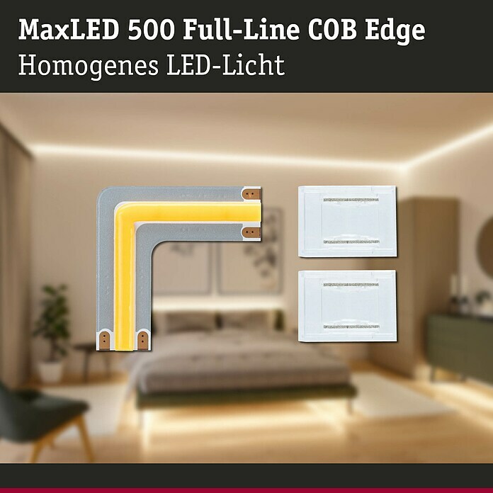 Paulmann MaxLED 500 LED-Band Full-Line COB Edge 90° 2700K (Länge: 3 cm, Lichtfarbe: Warmweiß, 0,3 W, 25 lm, 230 V) | BAUHAUS