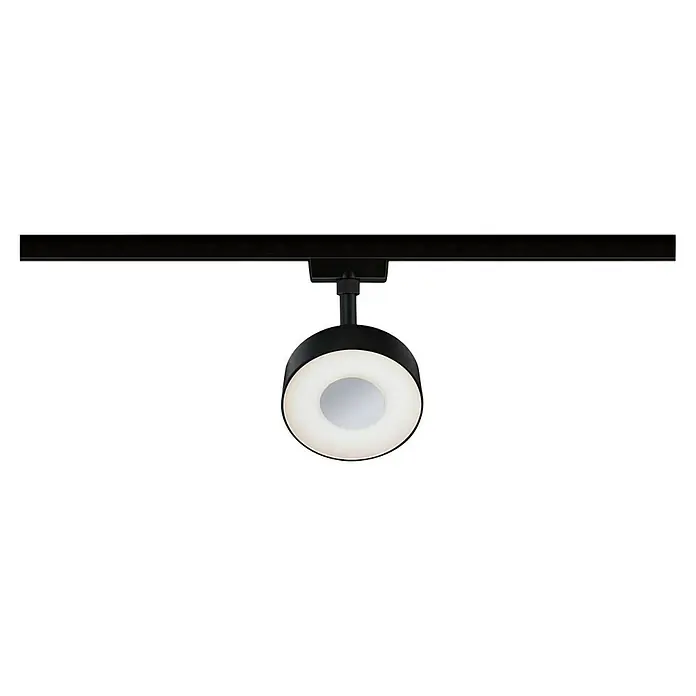 Paulmann URail LED-Spot Circle 2-Step-White - Schwarz matt, 6,8 x 9,9 x 13 cm - Schwarze Schienenleuchte mit runder Leuchtfläche, die ein warmes, einladendes Licht erzeugt. Die Lampe ist ein echter Blickfang für jeden Raum.