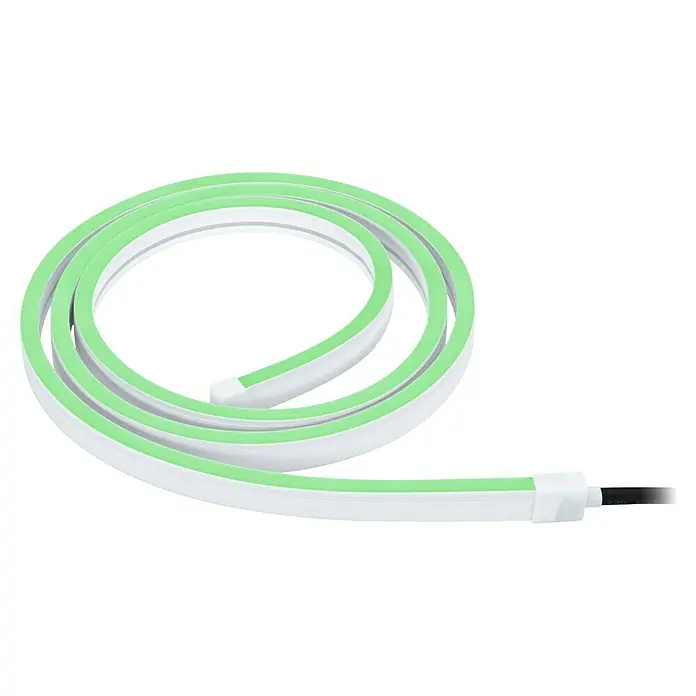 Paulmann Plug & Shine LED-Band Outdoor - Länge: 2 m, RGBW, 280 lm, 24 V - Grüne LED-Neonröhre im aufgerollten Zustand, ideal für moderne Beleuchtungszwecke und dekorative Akzente.