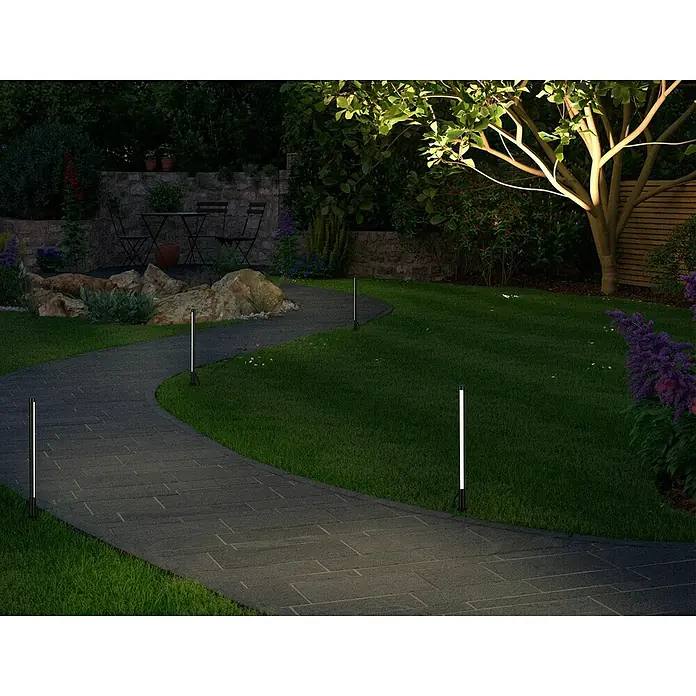 Paulmann Plug & Shine LED-Wegeleuchte - Anthrazit, Höhe: 36 cm, Warmweiß - Beleuchteter Gartenweg mit modernen Pollerleuchten, die ein warmes Licht spenden und die Wegführung sanft hervorheben.