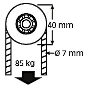 HBS Betz Seilrolle (Stahl, Traglast: 85 kg, Durchmesser: 40 mm, 2 Stk.)