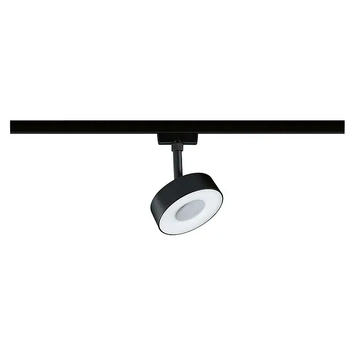 Paulmann URail LED-Spot Circle 2-Step-White - Schwarz matt, 6,8 x 9,9 x 13 cm - Schwarze Schienenleuchte mit runder, weißer Lichtfläche, die modernes Design und gerichtetes Licht für jeden Raum vereint.