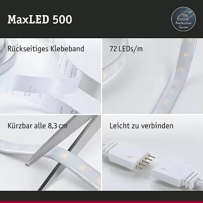 Paulmann MaxLED 500 LED-Band RGBW IP44Länge: 250 cm, Lichtfarbe: RGBW, 30 W, 1.100 lm