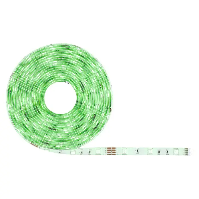 Paulmann SimpLED LED-Band-Set RGB 3 in 1 ZIGBEE - Länge: 5 m, Lichtfarbe: RGB, 20 W, 450 lm, 230 V - LED-Streifen mit grünen LEDs auf einer Rolle, ideal für dekorative Beleuchtung. Das flexible Band kann leicht gebogen und an Oberflächen angebracht werden.