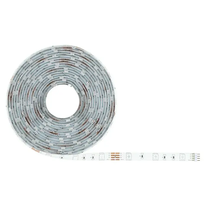 Paulmann SimpLED LED-Band-Set RGB 3 in 1 ZIGBEE - Länge: 5 m, Lichtfarbe: RGB, 20 W, 450 lm, 230 V - Eine LED-Lichterkette aufgerollt, mit sichtbaren LEDs und Anschlüssen. Ideal für stimmungsvolle Beleuchtung und flexible Anwendungen.