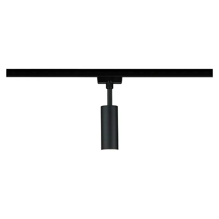 Paulmann URail LED-Spot Tubo 3-Step-Dim - 5 W, Warmweiß, Schwarz-matt - Schwarze Schienenleuchte mit zylindrischem Lampenkopf hängt von der Decke und sorgt für stilvolle und gerichtete Beleuchtung im Raum.