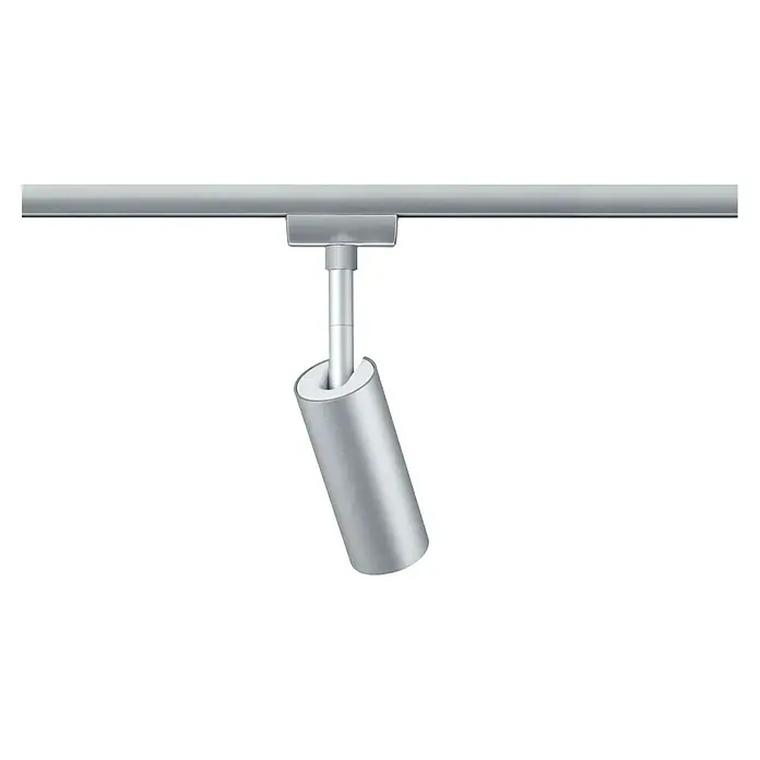 Paulmann URail LED-Spot Tubo - L x B x H: 10,5 x 4,2 x 18,6 cm, Chrom matt, Neutralweiß - Die silberne Schienenleuchte ist an einer Metallschiene befestigt und strahlt ein modernes Flair aus. Ideal für gezielte Beleuchtung.