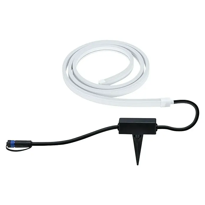 Paulmann Plug & Shine LED-Band Outdoor - Länge: 2 m, RGBW, 280 lm, 24 V - Flexibles LED-Neonseil für den Außenbereich, mit Stecker und Erdspieß für einfache Installation.