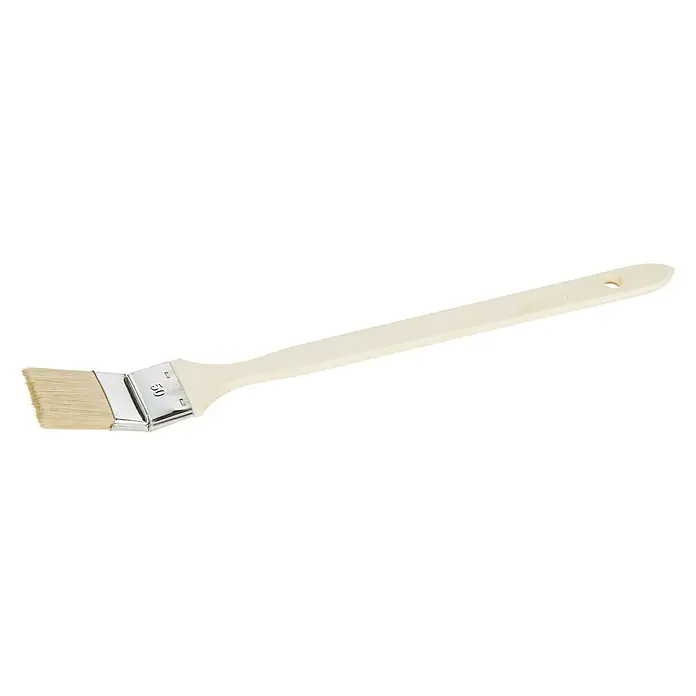 Eckenstreicher - Breite Borsten: 50 mm, Kunstborsten, Holz - Schrägpinsel mit hellem Holzgriff und Metallhalterung für präzises Malen, ideal für Ecken und Kanten.