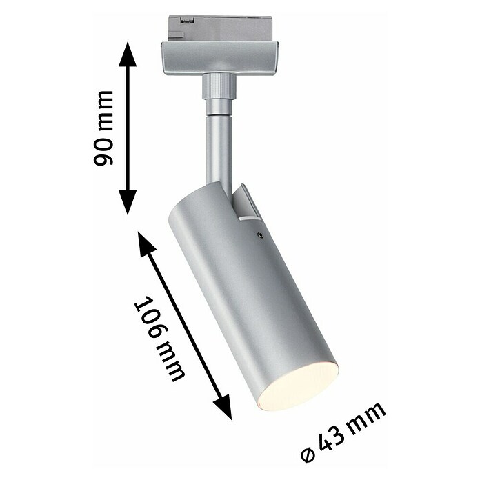Paulmann URail LED-Spot Tubo 3-Step-Dim (5 W, Warmweiß, Chrom-matt) | BAUHAUS