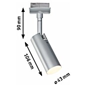 Paulmann URail LED-Spot Tubo 3-Step-Dim (5 W, Warmweiß, Chrom-matt) | BAUHAUS